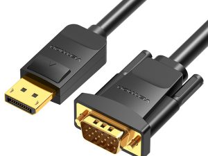 Cablu DisplayPort - VGA 2m 1080P 60Hz 30AWG aurit negru VENTION HBLBH