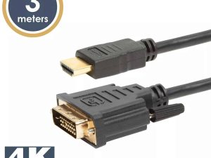 Cablu DVI-D 24+1 la HDMI 3m 10.2Gbps 2.0v aurit Delight