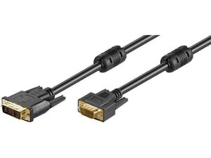 Cablu DVI-I 12+5 la VGA 2m dublu ecranat ferita Goobay