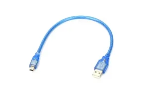Cablu ecranat USB A la mini USB 30cm albastru USB-A/MINI-USB/30