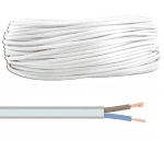 Cablu electric bifilar dublu-izolat cupru 2x0.75mm plat alb MYYUP H03VVH2-F 2x0.75