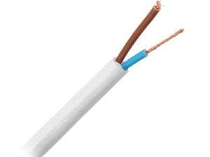 Cablu electric H05VV-F sectiune 2x1mm2 rotund dublu izolat alb pret la 1m PS-1221