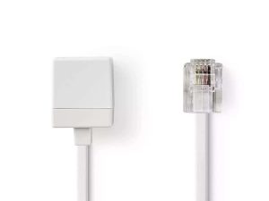 Cablu extensie telefonie RJ11 tata - RJ11 mama 10m alb Nedis