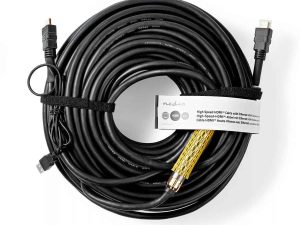 Cablu HDMI de mare viteza cu Ethernet si amplificator Nedis 40m negru