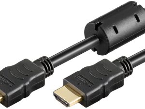 Cablu HDMI2.0 - HDMI2.0 2m 4K Ultra HD 2160p 60Hz cu ethernet eARC 18Gbit/s contacte aurite negru Goobay 61301