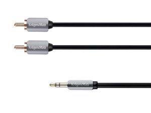 Cablu Jack audio 3.5 mm la 2x RCA 3m STEREO Profesional Kruger&Matz