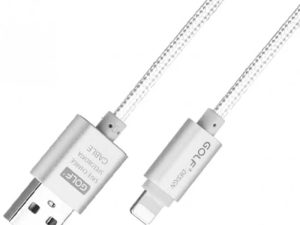 Cablu METAL iPhone Golf 10i argintiu 1m 2.1A Fast Charging