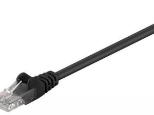 Cablu pach retea CAT5e UTP 2x RJ45 15m negru CCA neecranat Goobay