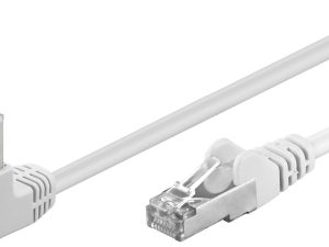 Cablu patch CAT5e FTP RJ45 90 in unghi - RJ45 drept 0.5m 
100MHz alb Goobay 94177