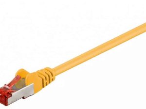 Cablu patch retea PiMF SFTP CAT6 galben 0.15m 2x RJ45 LSZH cupru ecranat Goobay