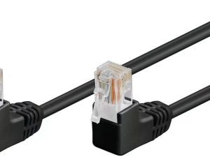 Cablu patch UTP CAT5e RJ45 2x90 3m CCA negru Goobay