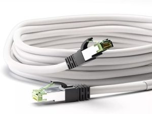 Cablu patchcord Cat8.1 SFTP 2m alb PiMF 2000MHz RJ45 cupru Goobay
