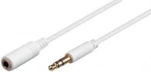 Cablu prelungitor 0.5m alb Jack 3.5 mm 3 pini mama - Jack 3.5 mm 3 pini mufa tata Goobay