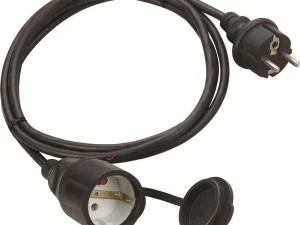 Cablu prelungitor 10m 3500W 16A 3x1.5mm priza SCHUKO cu capac negru IP44 Technik MTI10M1,5M-BK