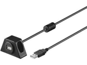 Cablu prelungitor 2m USB 2.0 Hi-Speed Cupru dublu ecranat cu montare pe birou Goobay