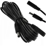 Cablu prelungitor 2x0.5mm2 DC 5.5/2.1 mufa - DC 5.5/2.1 mama 2m 5A drept negru ESPE KAB-2MWT/GN2.1
