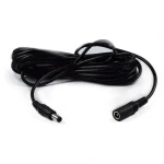 Cablu prelungitor 2x0.5mm2 DC 5.5/2.1 mufa - DC 5.5/2.1 soclu 5m 3A drept negru POS POSDC-Y-PS21-5.0