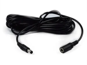Cablu prelungitor 2x0.5mm2 DC 5.5/2.1 mufa - DC 5.5/2.1 soclu 5m 3A drept negru POS POSDC-Y-PS21-5.0