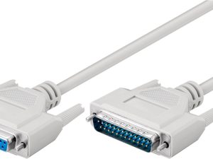 Cablu prelungitor D-SUB/IEEE 1284 25 pini tata/mama 1.8m gri serial 1:1 Goobay 50541