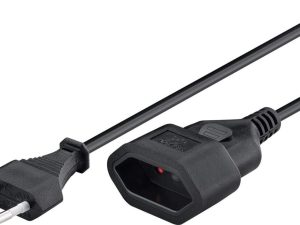 Cablu prelungitor EURO 5m 2x0.75mm mama-tata negru 2.5A 50510 Goobay