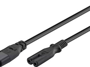 Cablu prelungitor Euro C7 tata - C8 mama 2m 2x0.75mm 2.5A negru Goobay