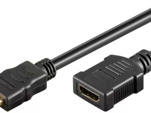 Cablu prelungitor HDMI tata - HDMI mama v1.4 4K High Speed Ethernet contacte aurite 2m Goobay