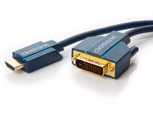 Cablu Profesional 1m HDMI - DVI 24+1 Ultra HD 4K 60Hz cupru AWG30 aurit Clicktronic
