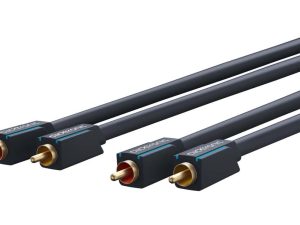 Cablu Profesional 2x RCA - 2x RCA 5m OFC cupru dublu ecaranat aurit Clicktronic 70381
