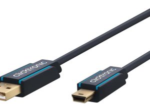 Cablu Profesional 3m mini USB 2.0 - USB Hi-Speed 480Mbit/s OFC cupru fara oxigen aurit Clicktronic 70128