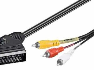 Cablu SCART la 3x RCA 2m cu comutator Goobay