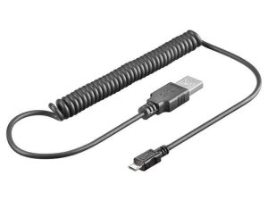 Cablu spiralat USB la micro USB 1m Goobay