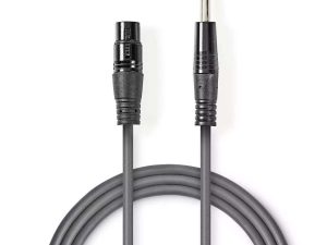 Cablu stereo XLR 3 pini mama - JACK 6.5 mm tata 1.5m gri NEDIS