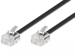 Cablu telefon 3m RJ11 6P4C negru Goobay