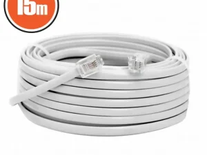 Cablu telefon RJ11 15m Fisa modulara 6P4C - fisa modulara 6P4C alb 20304