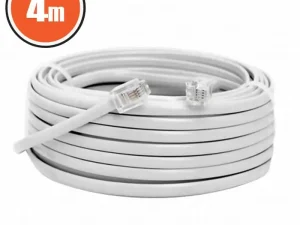 Cablu telefon RJ11 4m Fisa modulara 6P4C - fisa modulara 6P4C alb 20301