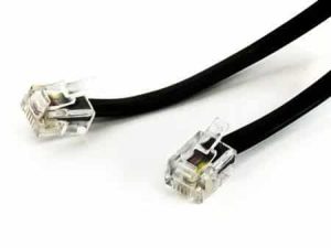 Cablu telefon RJ11 6P4C negru 2m EDC