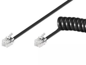 Cablu telefonic receptor spiralat 4m RJ10 4P4C Goobay