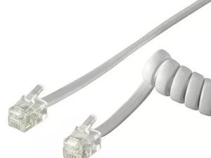 Cablu telefonic receptor spiralat RJ10 4m 4 pini 4 contacte Goobay