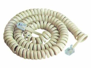 Cablu telefonic RJ10 spiralat 2.1m alb
