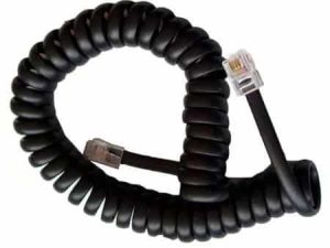 Cablu telefonic RJ10 spiralat 2.1m negru