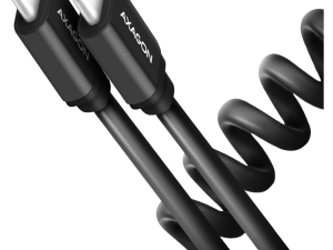 Cablu Twister USB-C la USB-C 0.6m USB2.0 3A aluminiu negru AXAGON BUCM-CM10TB