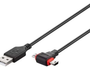 Cablu USB 2.0 A tata - micro USB/mini USB mini B tata 1m Goobay