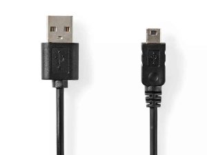 Cablu USB 2.0 A tata - Mini USB 5-Pin tata 3m negru Nedis