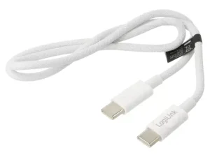Cablu USB 2.0 C - USB C 0.5m 3A 60W alb 480Mbps date /incarcare Logilink CU0340