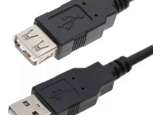 Cablu USB 2.0 USB A soclu - USB A mufa nichelat 5m negru VCOM