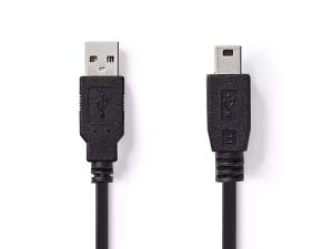 Cablu USB 2.0 USB A tata - Mini USB tata 2m Nedis