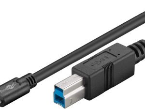 Cablu USB 3.0 type C tata la USB B 3.0 1m 5Gbit/s negru 67986 Goobay