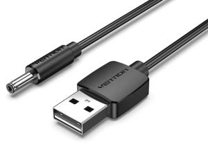 Cablu USB A mufa - DC 3.5x1.35 mm mufa 1m cupru negru VENTION CEXBF