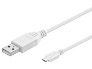 Cablu USB A tata la micro USB tata 1.8m Hi-Speed USB 2.0 alb Goobay
