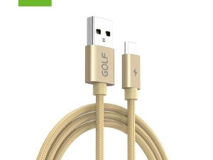 Cablu USB la micro USB 1m Golf Data Sync Quick Charge 5A auriu GC-76m